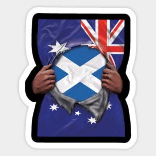 Scotland Flag Australian Flag Ripped - Gift for Scottish From Scotland Sticker